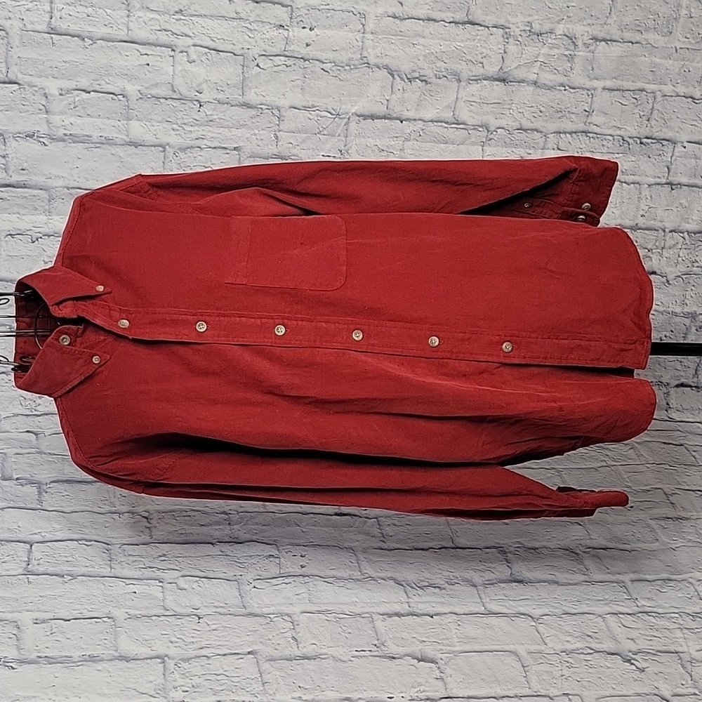 ROUNDTREE &‎ YORKE CASUALS Red Corduroy Shirt Medium